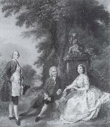 Thomas Gainsborough Jonathan Tyers with his daughter and son-in-law,Elizabeth and John Wood oil painting